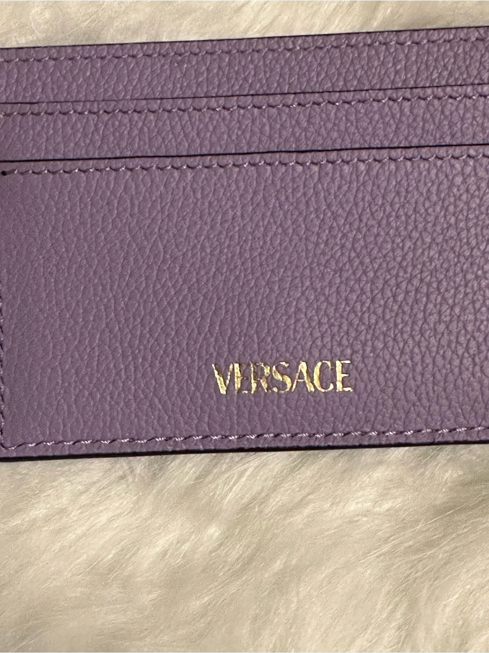 NWT Versace Lilac Medusa Leather Card Holder Card Case Full Set Giftable